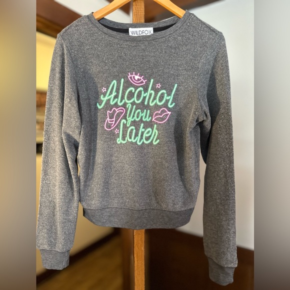 WILDFOX ALCOHOL YOU LATER SWEATSHIRT - Picture 1 of 4